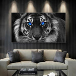 tableau lion calme
