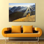 tableau peinture à l’huile montagne et plaine