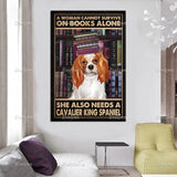 tableau chien et livres