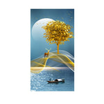 tableau peinture arbre magique en or