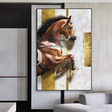 tableau peinture d’une cheval de course