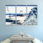 Japanese Ukiyoe Kanagawa Surf Canvas Scroll Poster Painting 