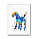 tableau abstrait chien violet