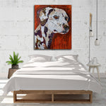 tableau dalmatien fond rouge