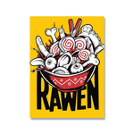 Affiche japonaise ramen jaune