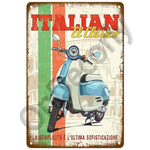 Vespa Motorcycle Pub Bar Decoration Tin Sign Shabby Chic 