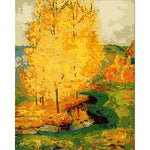 Affiche abstrait Van Gogh arbre jaune