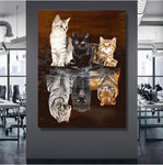 tableau peinture 3 petits chats