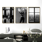tableau noir et blanc ville