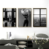 tableau noir et blanc ville