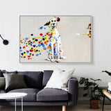 tableau peinture abstraite 3 chiens