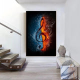 tableau note de musique en feu