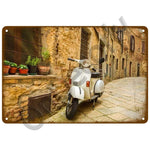 Vespa GTS Motorcycle Pub Bar Decoration Tin Sign Shabby Chic