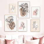 tableau ligne bouquet de fleurs