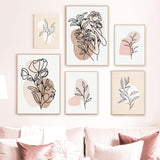 tableau ligne bouquet de fleurs