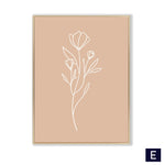 tableau fleur fond beige