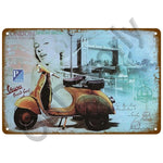 Vespa GTS Motorcycle Pub Bar Decoration Tin Sign Shabby Chic