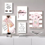 tableau faux cils femme rose