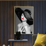 tableau femme nu chapeau rouge