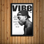 tableau Tupac Shakur sur fond noir