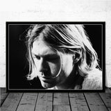tableau de Kurt Cobain noir et blanc