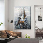 tableau peinture grise bateau