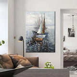 tableau peinture grise bateau