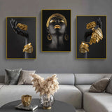 Affiche affiche femme black gold