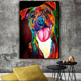 tableau multicolore chien