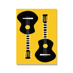 tableau piano sur fond jaune