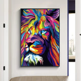 tableau coloré d’un lion