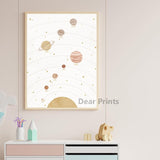 tableau système solaire fond blanc