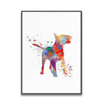 tableau abstrait chien violet