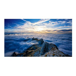 tableau sommet montagne rocher et nuages