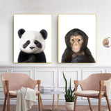 Nordic Poster Elephant Zebra Fox Rabbit Bear Giraffe Safari 
