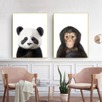 Nordic Poster Elephant Zebra Fox Rabbit Bear Giraffe Safari 