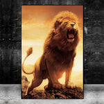 tableau photo lion majestueux noir et blanc