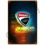 Ducati Plaque Metal Vintage Tin Sign Motorcycle Shabby Chic 