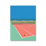 Affiche abstrait terrain de tennis