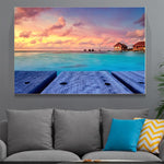 tableau planche de bois sur la mer