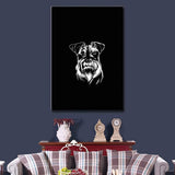 tableau chien nordique fond noir