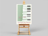poster instrument 1 pièce Piano vert 