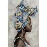 cadre femme noire cheveux bleu