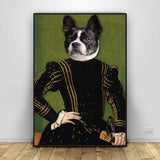 Affiche vintage chien costume