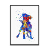 tableau abstrait chien violet