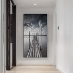 tableau pont en bois sur la mer