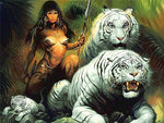 Affiche tigre femme indienne