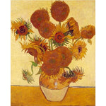 Affiche abstrait Van Gogh vase et fleurs