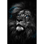 poster lion 1 pièce Tache de peinture bleue