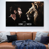 cadre lion 1 pièce Lion et Messi 